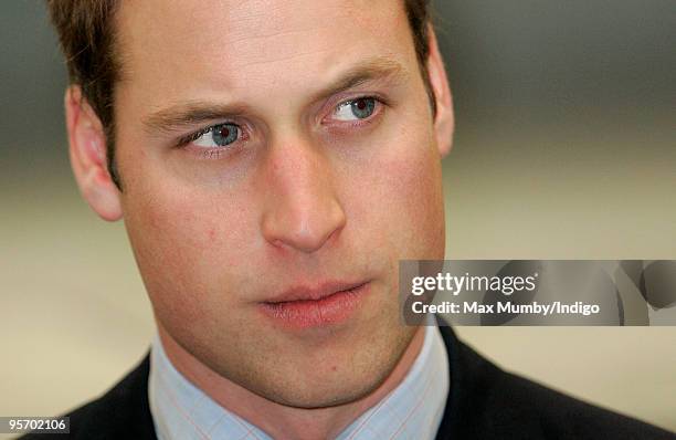 Prince William, Honorary Air Commandant, Royal Air Force Coningsby, during a vist to RAF Coningsby to view the Typhoon jet maintenance facility on...