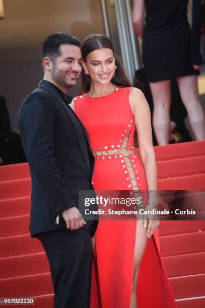 Guest and Irina Shayk attend the screening of "Sorry Angel " during the 71st annual Cannes Film Festival at Palais des Festivals on May 10, 2018 in...