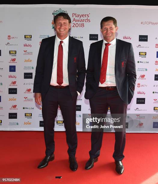 Peter Krawietz,John Achterberg during the Player Awards at Anfield on May 10, 2018 in Liverpool, England.