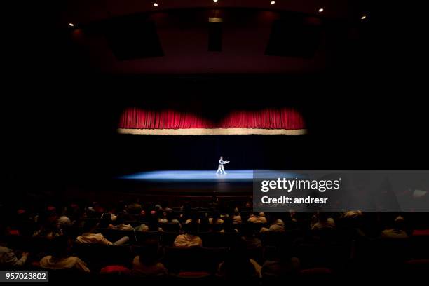 ballet dancers on a stage performance at a theater - wide shot stock pictures, royalty-free photos & images