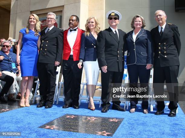 Fred Grandy, Ted Lange, Jill Whelan, Gavin MacLeod, Cynthia Tewes and Bernie Kopell attend a ceremony honoring the "The Love Boat" with the Hollywood...