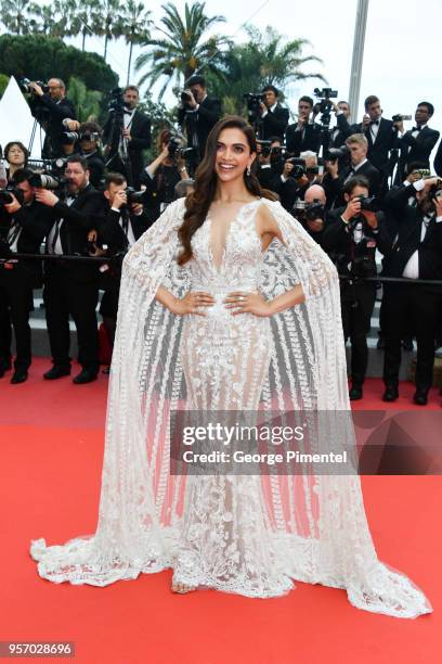 Deepika Padukone attends the screening of "Sorry Angel " during the 71st annual Cannes Film Festival at Palais des Festivals on May 10, 2018 in...