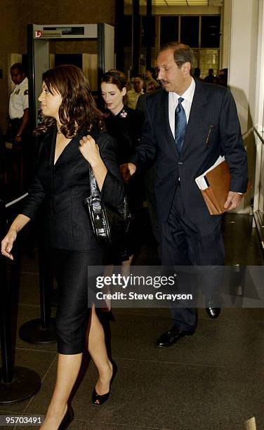 Actress Winona Ryder arrives at the Beverly Hills Superior Court for her trial on charges of alleged grand theft, commercial burglary and vandalism...