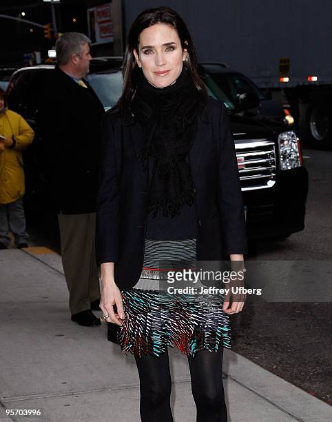 Actress Jennifer Connelly visits "Late Show With David Letterman" at the Ed Sullivan Theater on January 11, 2010 in New York City.