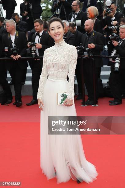 Wang Likun attends the screening of "Yomeddine" during the 71st annual Cannes Film Festival at Palais des Festivals on May 9, 2018 in Cannes, France.