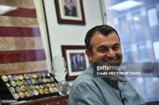 Former FBI Agent Ali Soufan speaks during an interview with AFP in New York City, on April 23, 2018. - To television viewers, he is the FBI agent who...