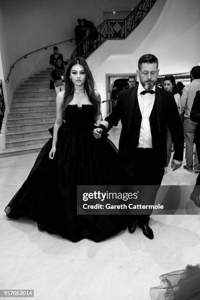 Thylane Blondeau departs the Martinez Hotel during the 71st annual Cannes Film Festival at on May 10, 2018 in Cannes, France.