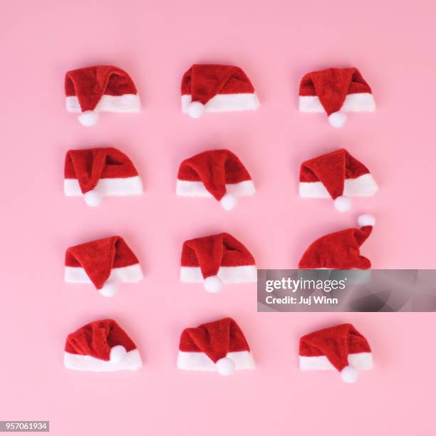 santa hats - kerstmuts stockfoto's en -beelden