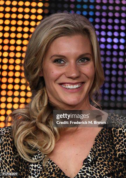 Actress Katee Sackhoff speaks onstage at the FOX "24" portion of the 2010 Winter TCA Tour day 3 at the Langham Hotel on January 11, 2010 in Pasadena,...