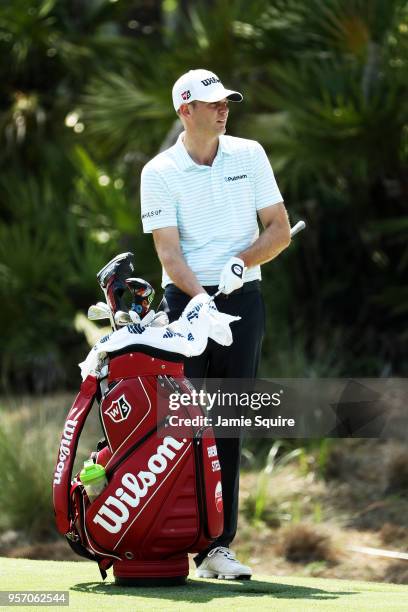 Brendan Steele of the United States prepares to play a shot on the tenth hole during the first round of THE PLAYERS Championship on the Stadium...