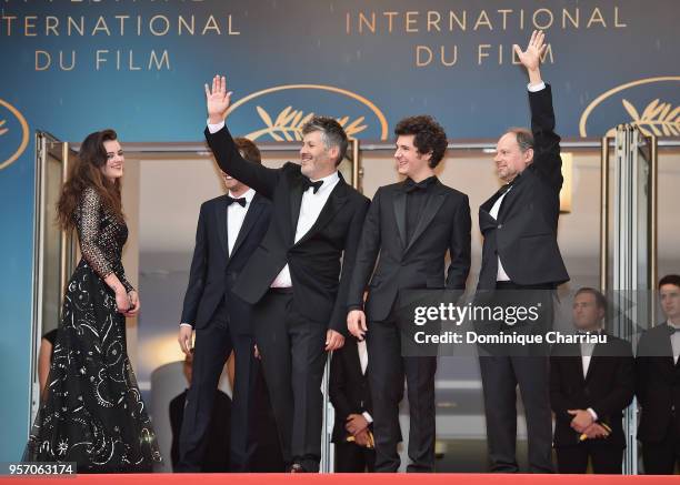 Adele Wismes, Pierre Deladonchamps, Christophe Honore, Vincent Lacoste and Denis Podalydes attend the screening of "Sorry Angel " during the 71st...