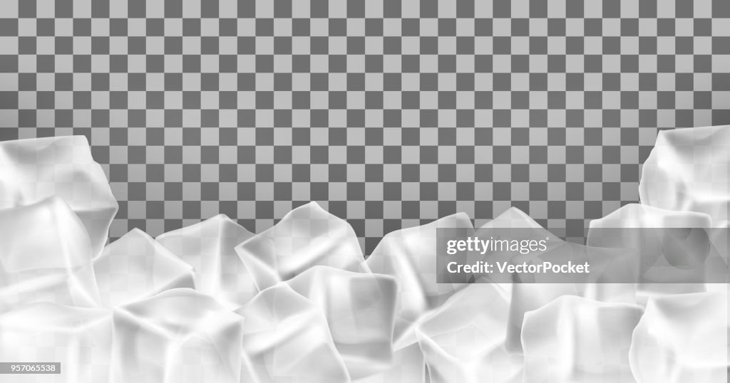 Vector 3d Realistic Ice Cubes Frame Border High-Res Vector Graphic ...