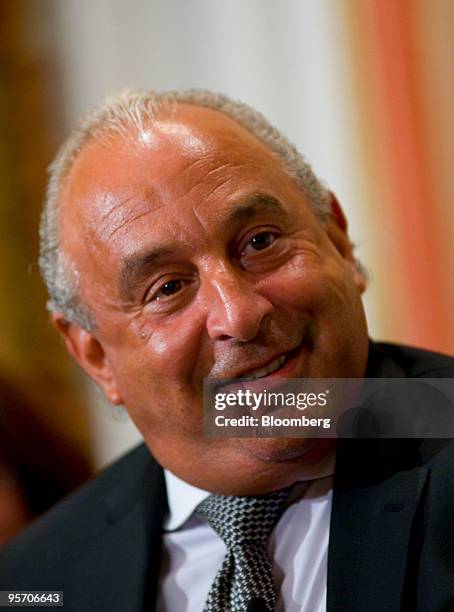 Sir Philip Green, owner of U.K. Retailer Arcadia Group Ltd., speaks at the Financo Retail Panel event in New York, U.S., on Monday, Jan. 11, 2010....