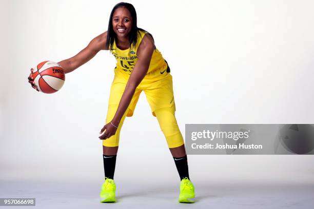 Noelle Quinn poses for a portrait during the Seattle Storm Media Day on May 09, 2018 at Key Arena Seattle, Washington. NOTE TO USER: User expressly...