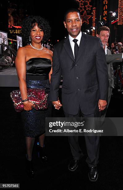 Actor/producer Denzel Washington and wife Pauletta Washington arrive at the premiere of Warner Bros. "The Book Of Eli" held at Grauman's Chinese...