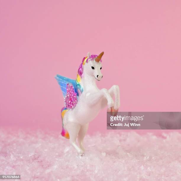 unicorn figurine - unicorn stock pictures, royalty-free photos & images