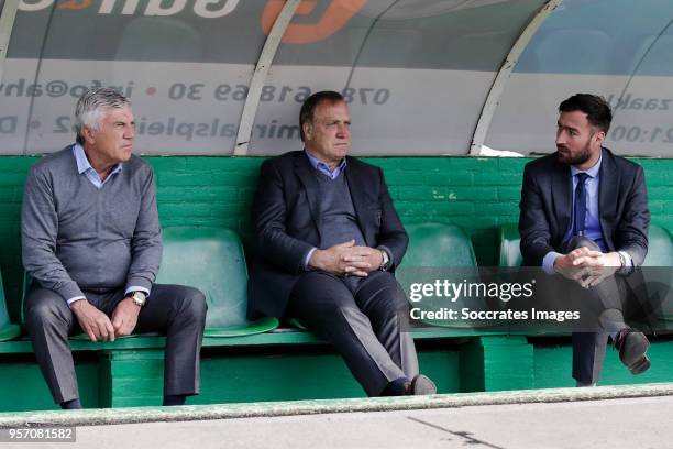 Assistant trainer Cor Pot of Sparta Rotterdam, coach Dick Advocaat of Sparta Rotterdam, assistant trainer Leen van Steensel of Sparta Rotterdam...