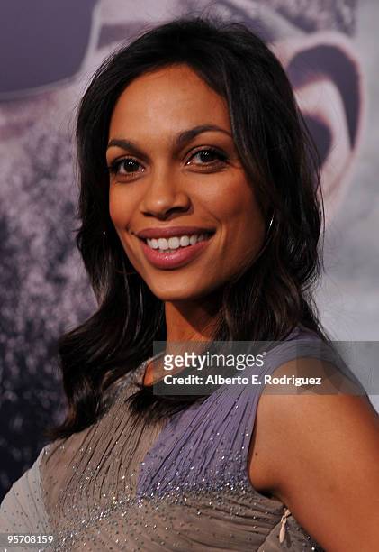 Actress Rosario Dawson arrives at the premiere of Warner Bros. "The Book Of Eli" held at Grauman's Chinese Theatre on January 11, 2010 in Hollywood,...