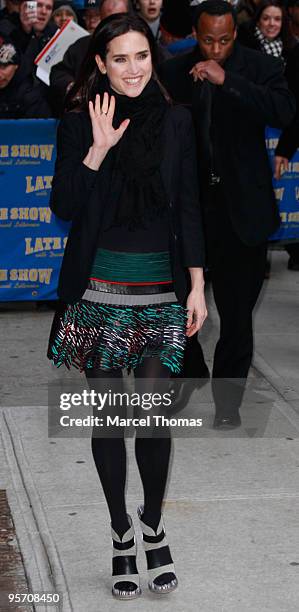 Jennifer Connelly visits "Late Show With David Letterman" at the Ed Sullivan Theater on January 11, 2010 in New York City.