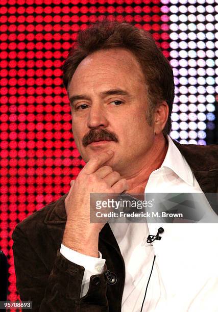 Actor Bradley Whitford speaks onstage at the FOX "Code 58" portion of the 2010 Winter TCA Tour day 3 at the Langham Hotel on January 11, 2010 in...