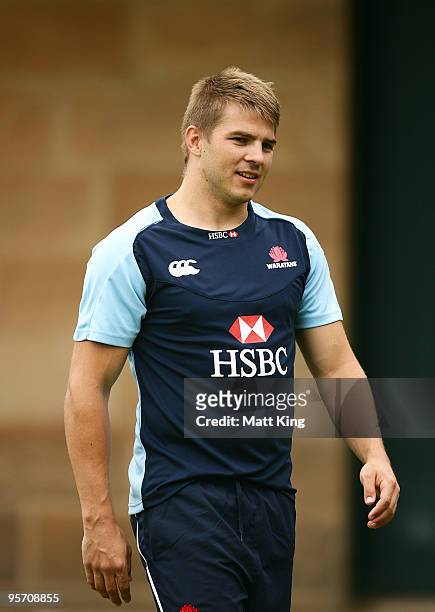 Drew Mitchell looks on during a Waratahs Super 14 training session at Victoria Barracks on January 12, 2010 in Sydney, Australia.