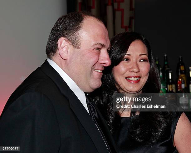 Actor James Gandolfini and girlfriend Deborah Lin attend the 2009 New York Film Critic's Circle Awards at Crimson on January 11, 2010 in New York...