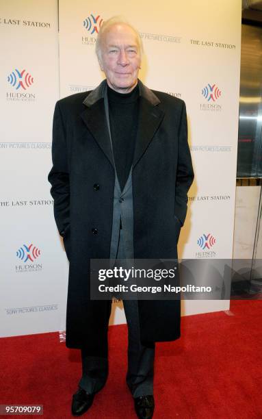 Christopher Plummer attends "The Last Station" premiere at the Paris Theatre on January 11, 2010 in New York City.