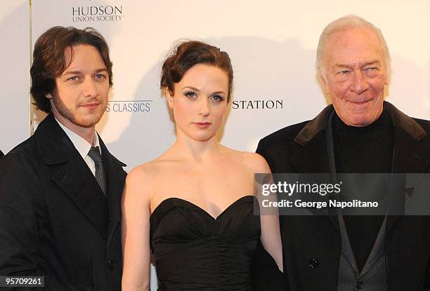 James McAvoy, Kerry Condon and Christopher Plummer attend "The Last Station" premiere at the Paris Theatre on January 11, 2010 in New York City.