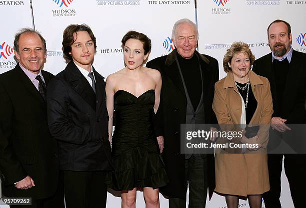 Director Michael Hoffman, actors James McAvoy, Kerry Condon, Christopher Plummer, producer Bonnie Arnold and actor Paul Giamatti attend "The Last...