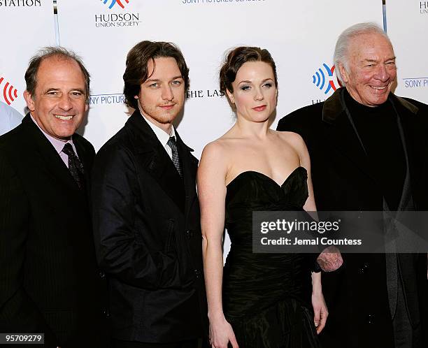 Director Michael Hoffman and actors James McAvoy, Kerry Condon and Christopher Plummer attend "The Last Station" premiere at the Paris Theatre on...