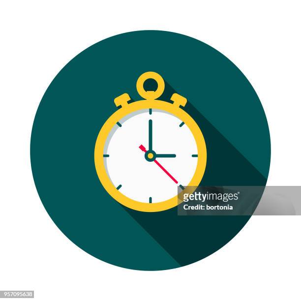 timing flat design shipping icon with side shadow - checking the time stock illustrations