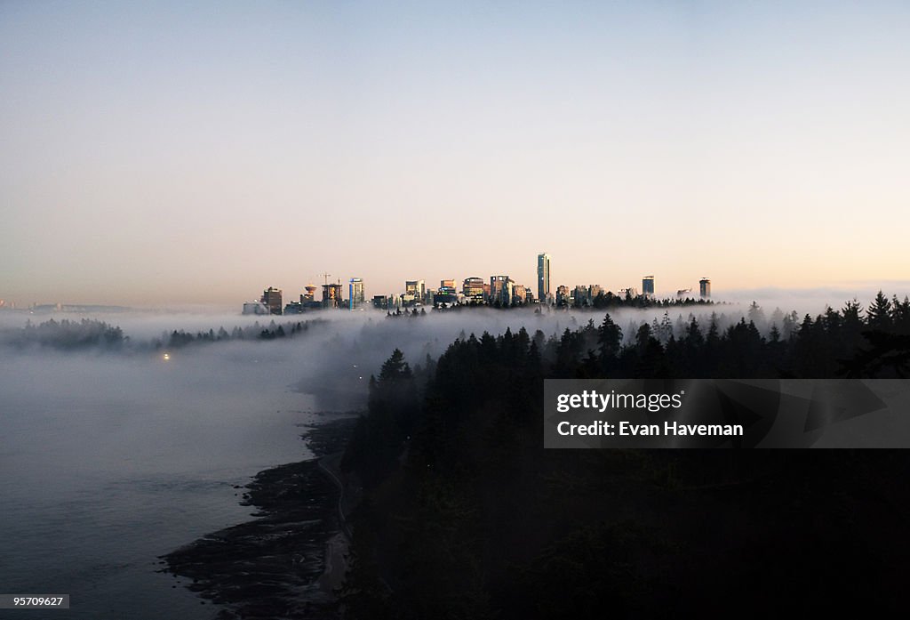 Foggy Vancouver Skyline