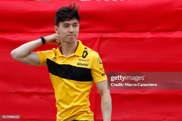 Jack Aitken of Renault Formula One Team walks in the Paddock during previews ahead of the Spanish Formula One Grand Prix.
