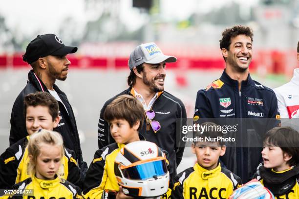 Fernando Alonso from Spain with McLaren Renault MCL33 with 44 Lewis Hamilton from Great Britain Mercedes W09 Hybrid EQ Power+ team Mercedes GP and 03...