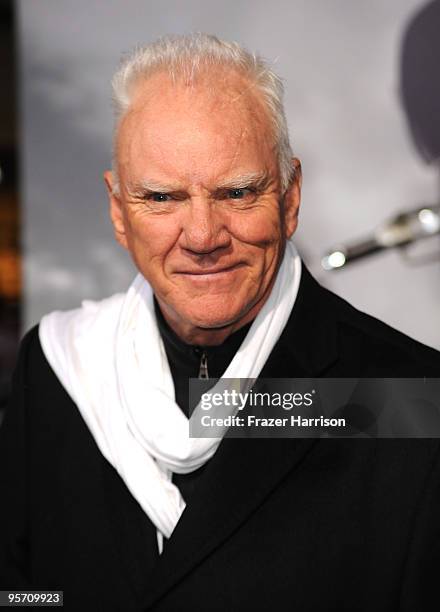 Actor Malcolm McDowell arrives at the Premiere Of Warner Bros. "The Book Of Eli" at Grauman's Chinese Theater on January 11, 2010 in Hollywood, Los...