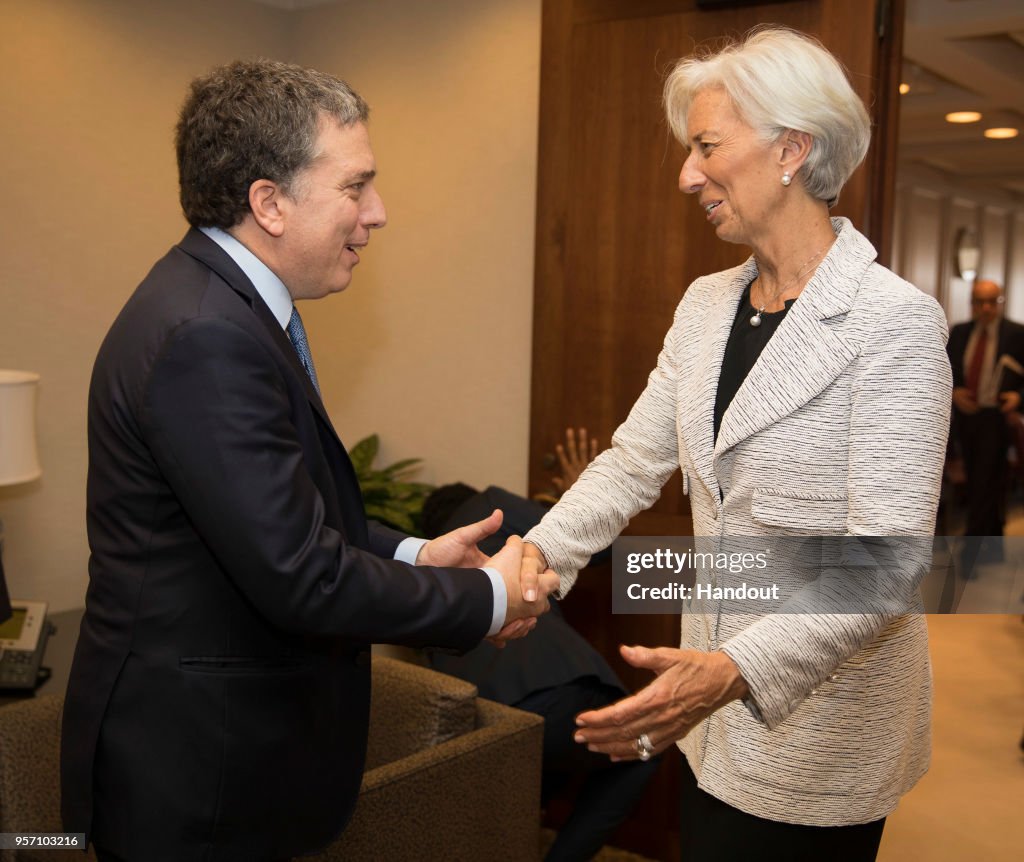 IMF Managing Director Christine Lagarde Meets Argentine Treasury Minister Nicolas Dujovne