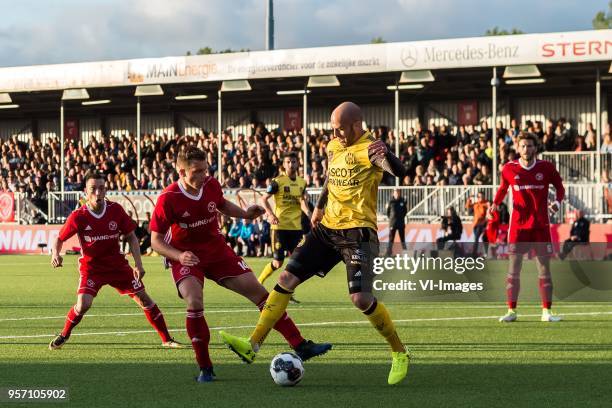 Gaston Salawisa of Almere FC, Damon Mirani of Almere City FC, Dani Schahin of Roda JC, Javier Vet of Almere City FC during the Dutch Jupiler League...