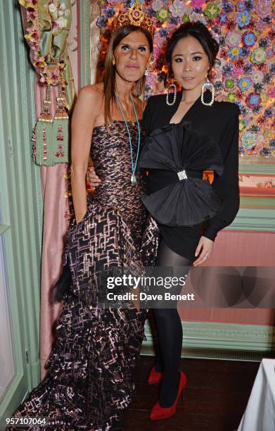 Anna Dello Russo and Nga Nguyen attend a private dinner to celebrate the launch of "AdR Book: Beyond Fashion", a new Phaidon book by Anna Dello...