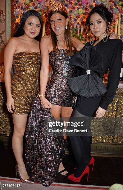 Nichapat Suphap, Anna Dello Russo and Nga Nguyen attend a private dinner to celebrate the launch of "AdR Book: Beyond Fashion", a new Phaidon book by...