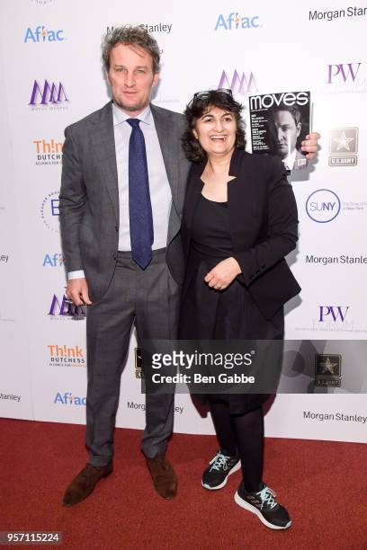Actor Jason Clarke and Publisher of Moves Magazine Moonah Ellison attend the Moves PW Forum at SUNY Global Center on May 10, 2018 in New York City.