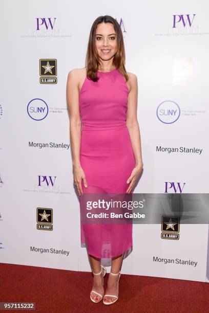 Actress and comedian Aubrey Plaza attends the Moves PW Forum at SUNY Global Center on May 10, 2018 in New York City.