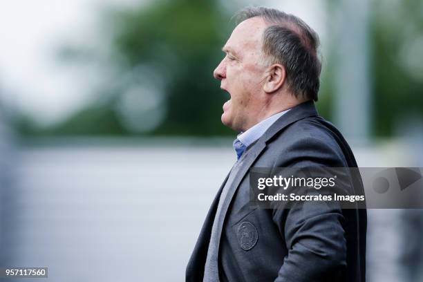 Coach Dick Advocaat of Sparta Rotterdam during the Dutch Jupiler League match between FC Dordrecht v Sparta at the Riwal Hoogwerkers Stadium on May...