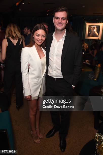 Scarlett Byrne and Cooper Hefner attend as Cooper Hefner hosts VIP party at Playboy Club London to celebrate Playboy's nomination at the British...