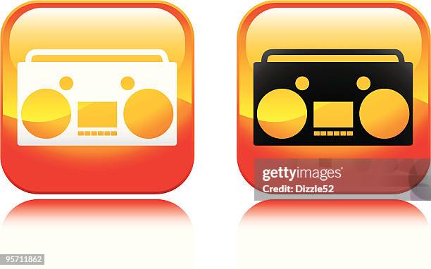 stockillustraties, clipart, cartoons en iconen met boom box icon - personal cassette player