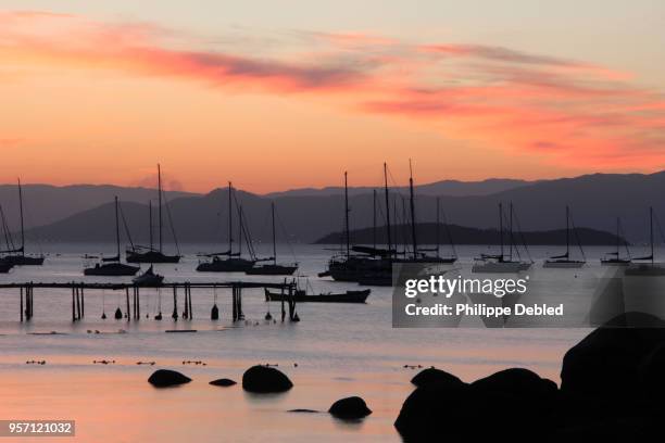 brazil, santa catarina, florianópolis, santo antonio de lisboa, sunset - 南大西洋 ストックフォトと画像