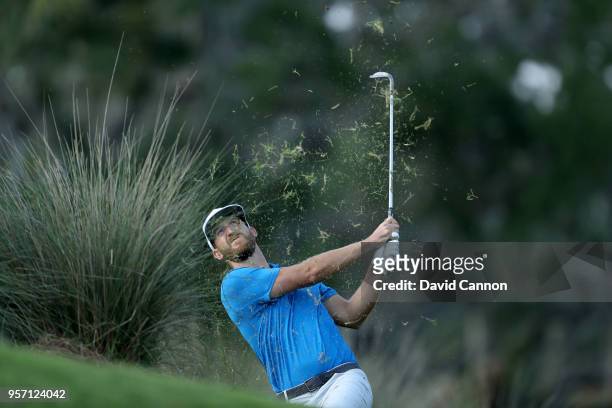 Kevin Chappell of the United States plays his second shot on the par 4, 14th hole during the first round of the THE PLAYERS Championship on the...