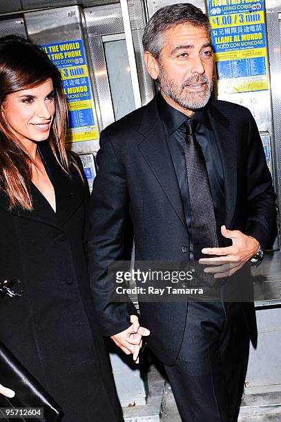 Model Elisabetta Canalis and actor George Clooney attend the 2009 New York Film Critic's Circle Awards at Crimson on January 11, 2010 in New York...