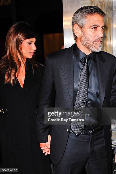 Model Elisabetta Canalis and actor George Clooney attend the 2009 New York Film Critic's Circle Awards at Crimson on January 11, 2010 in New York...