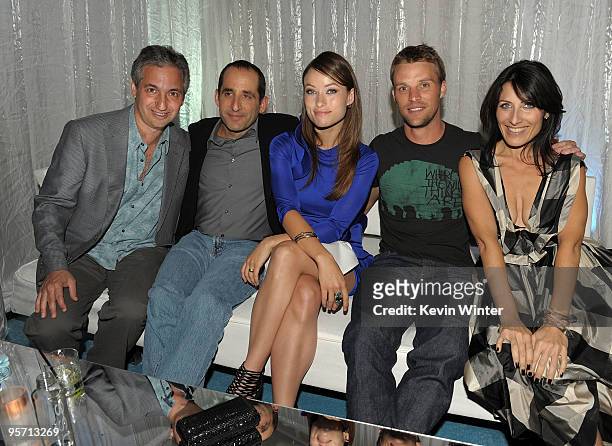 Producer David Shore, actor Peter Jacobson, actress Olivia Wilde, actor Jesse Spencer, and actress Lisa Edelstein attend the Fox Winter 2010 All-Star...