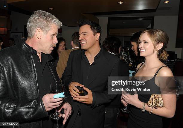 Actor Ron Perlman, writer Seth MacFarlane, and actress Kaylee DeFer attend the Fox Winter 2010 All-Star Party held at Villa Sorisso on January 11,...